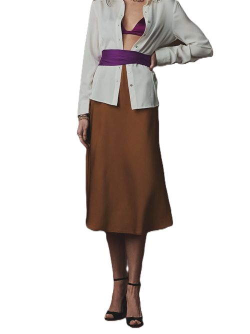 Gonna midi Chamonix nocciola Silk 95 Five Silk 95 Five | 22135N92 NUTMEG